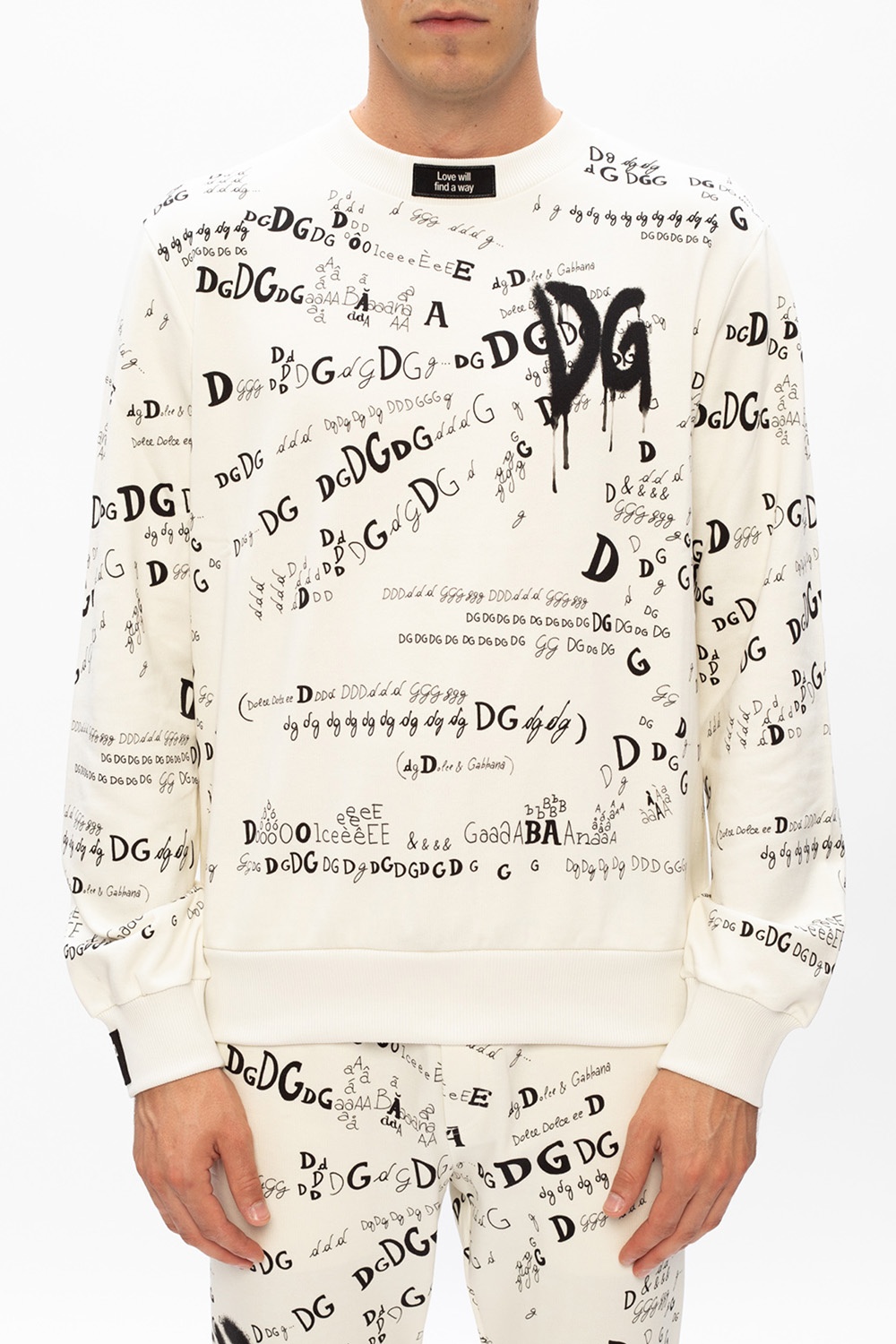 Cream Patterned sweatshirt Dolce & Gabbana
